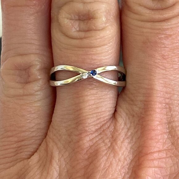 Story Jewellry Sterling Silver 925 Best Friends Girl Gang CZ Infinity Ring Sz 7 - Picture 1 of 16